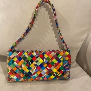 Candy Wrapper Woven Shoulder Bag